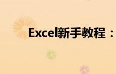 Excel新手教程：轻松设置自动求和