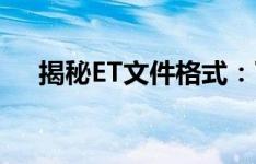 揭秘ET文件格式：了解它的定义与用途