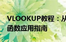 VLOOKUP教程：从入门到精通的Excel查找函数应用指南