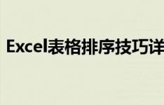 Excel表格排序技巧详解：轻松掌握排序操作