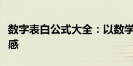 数字表白公式大全：以数学之浪漫诉说无尽情感