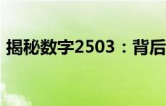 揭秘数字2503：背后的神秘故事与深层含义