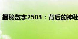 揭秘数字2503：背后的神秘故事与深层含义