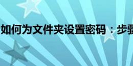 如何为文件夹设置密码：步骤教程与最佳实践